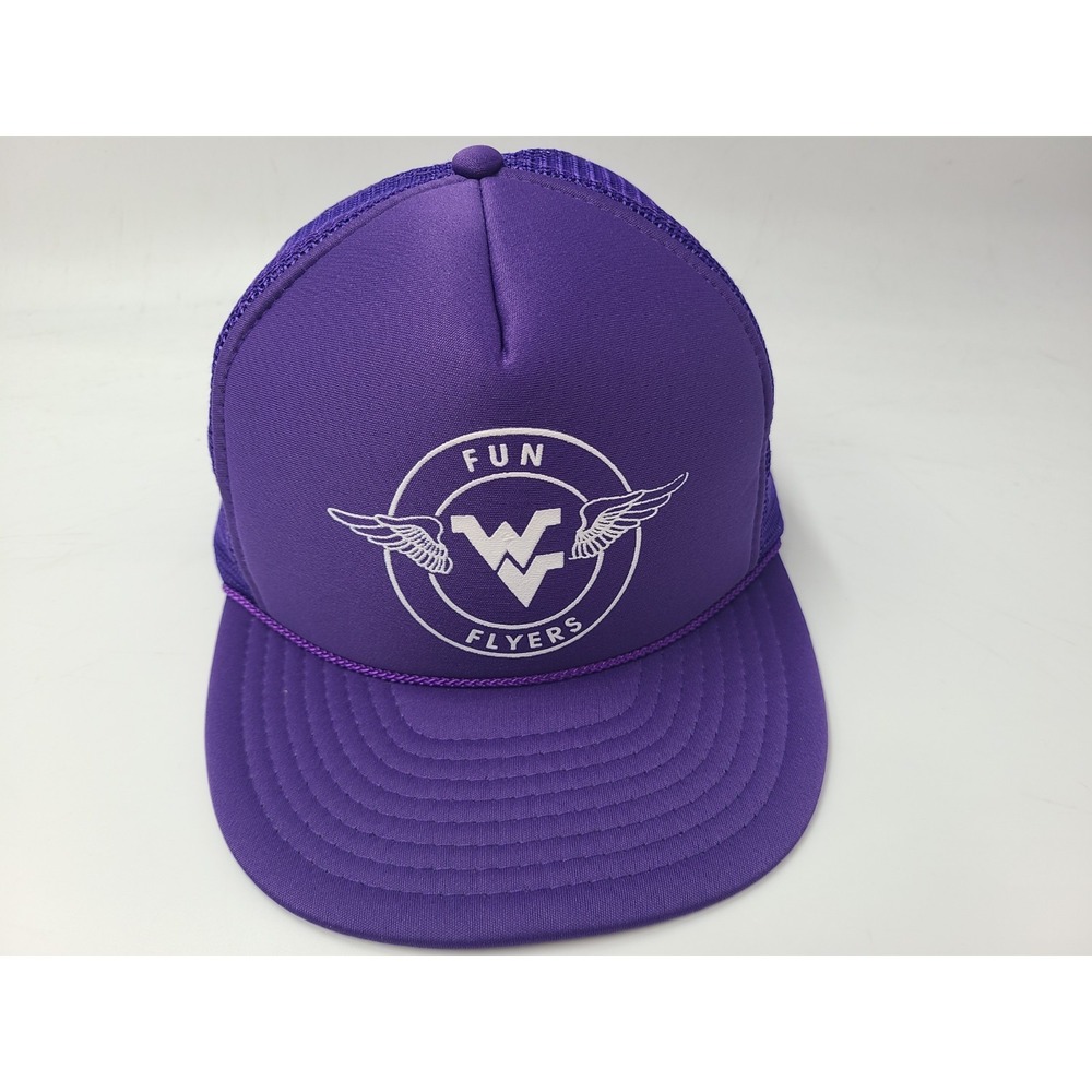 Vintage West Virginia WVU Mountaineers Fun Flyers Mesh‎ Trucker Snapback Hat Cap